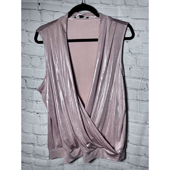 I.N.C. LADIES METALLIC PINK‎ SLEEVELESS SHIRT SZ (XL) EUC AND VERY GENTLY WORN - Picture 1 of 5